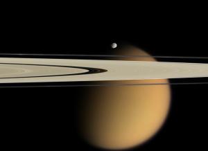 Titan, the largest of Saturn's moons.